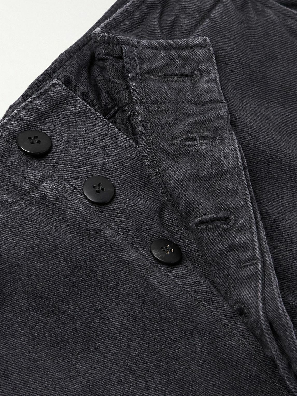 Visvim - Crash Straight-Leg Distressed Cotton-Twill Chinos - Black
