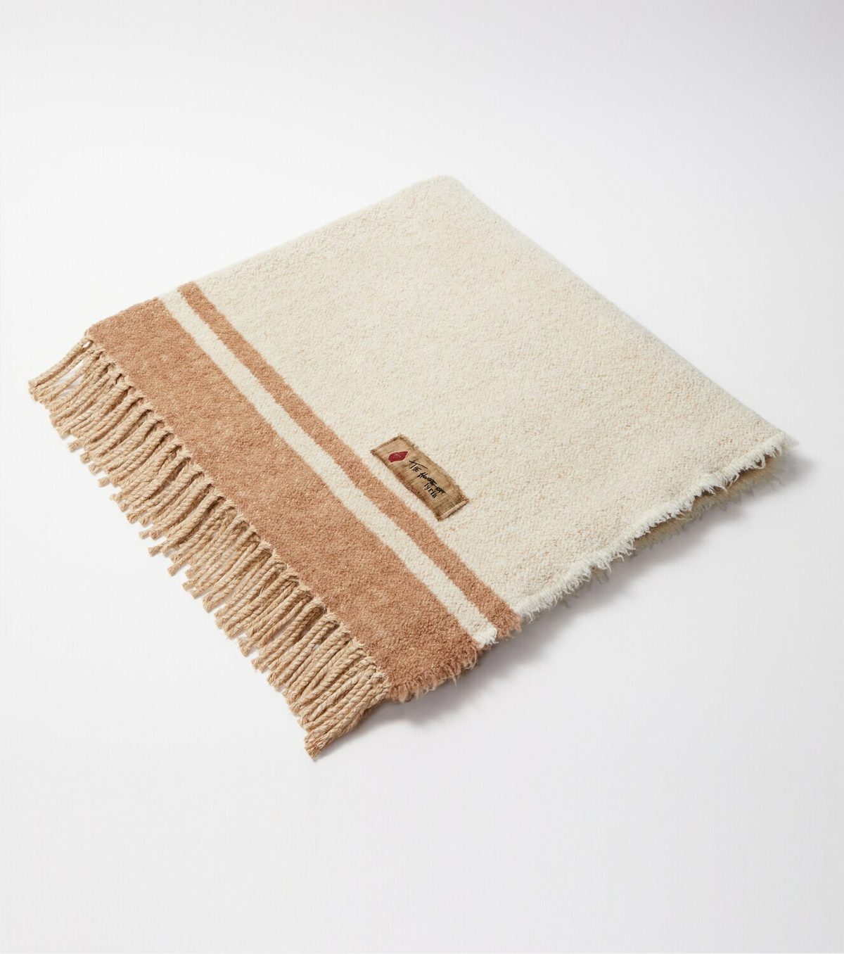 The House of Lyria Fringed silk and cashmere-blend blanket