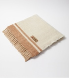 The House of Lyria Fringed silk and cashmere-blend blanket