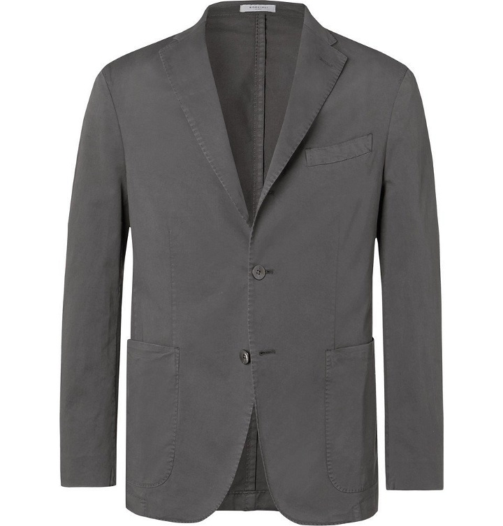 Photo: Boglioli - Grey K-Jacket Slim-Fit Unstructured Cotton-Blend Twill Suit Jacket - Gray