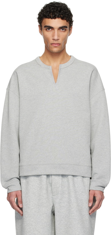 Photo: RECTO Gray RC Cut & Embroidery Sweatshirt