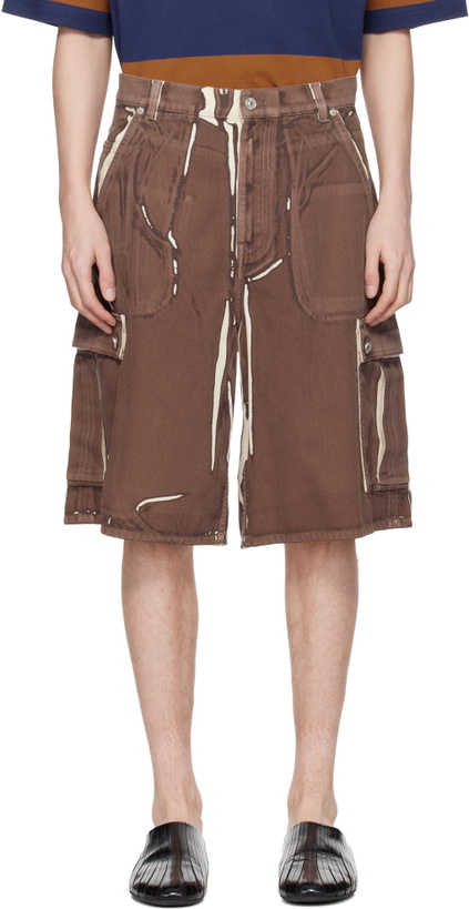 Photo: Marni Brown Screen-Printed Denim Cargo Shorts