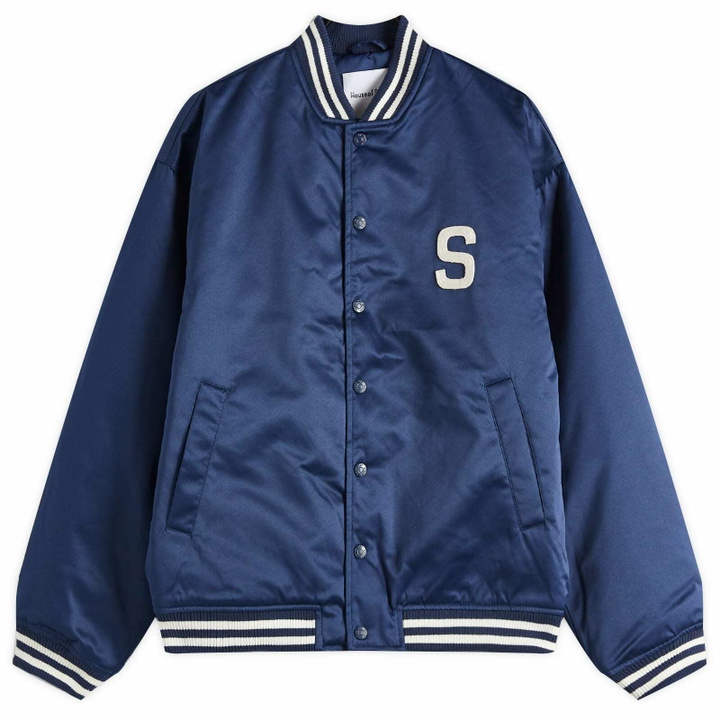 Photo: House Of Sunny Women's Satin Cult Bomber Jacket in True Navy