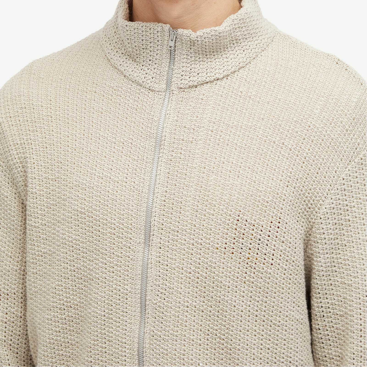 Our Legacy Men's Shrunken Full Zip Polo Shirt in Natural Our Our Legacy Men's Shrunken Full Zip Polo Shirt in Natural Our