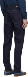 BOSS Navy Straight-Fit Stretch Jeans