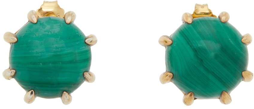 Sapir Bachar Gold Malachite Earrings
