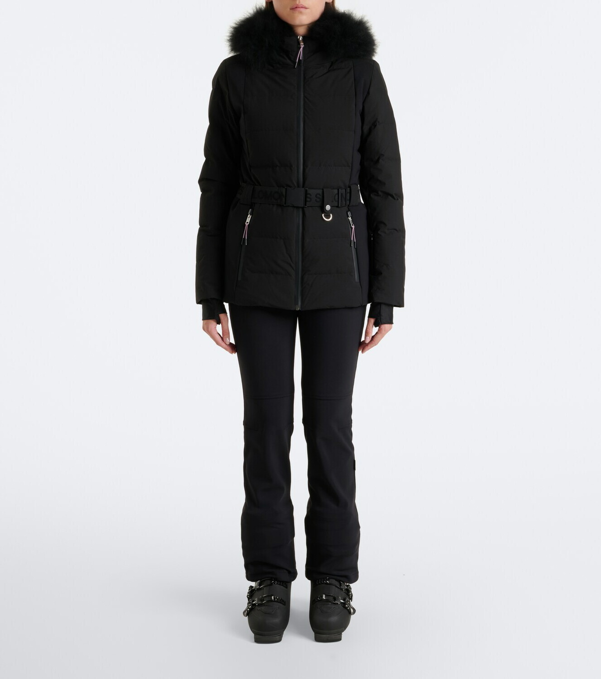 Yves Salomon Belted shearling-trimmed ski jacket