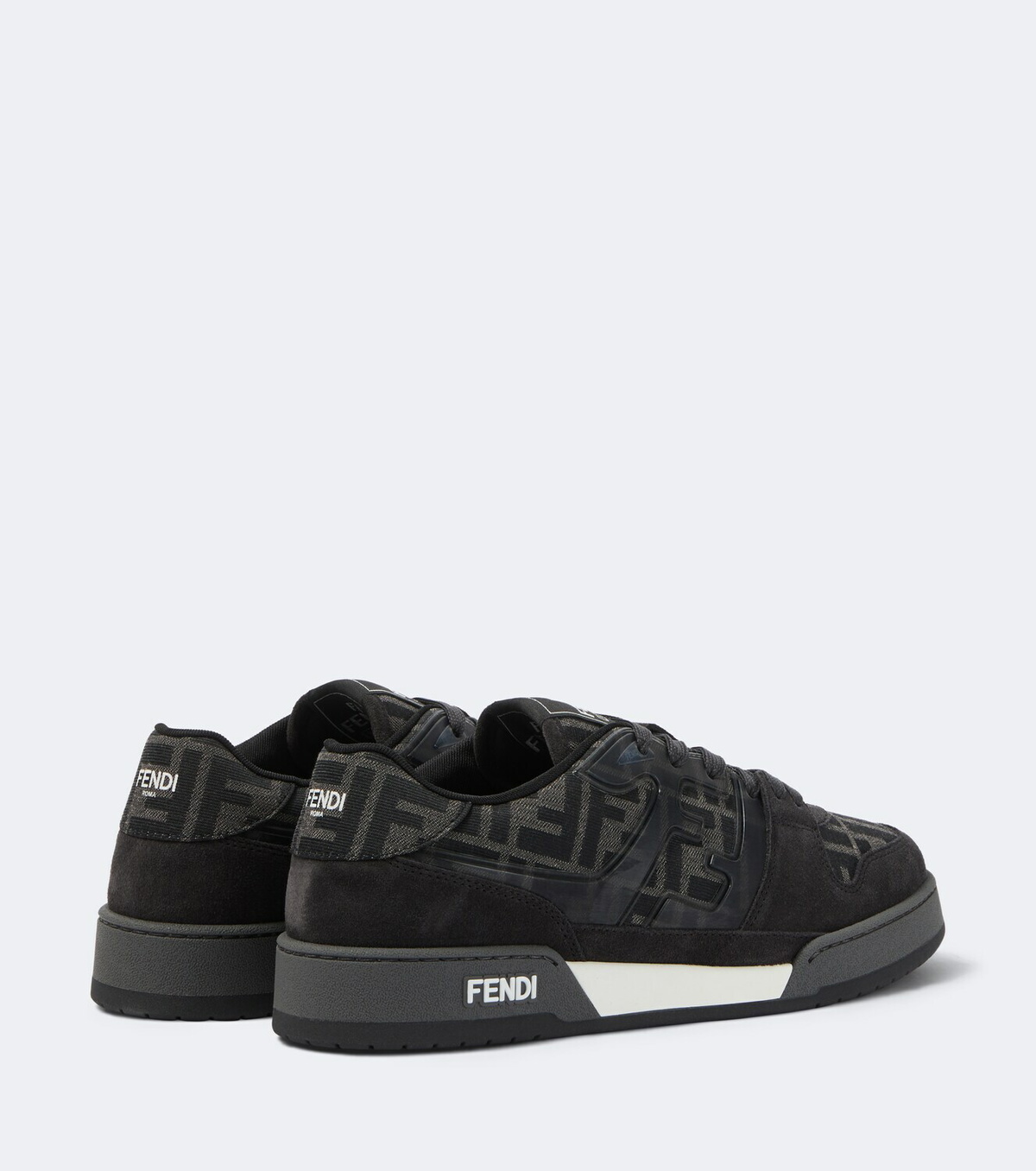 Fendi Fendi Match FF Zucca suede-trimmed sneakers