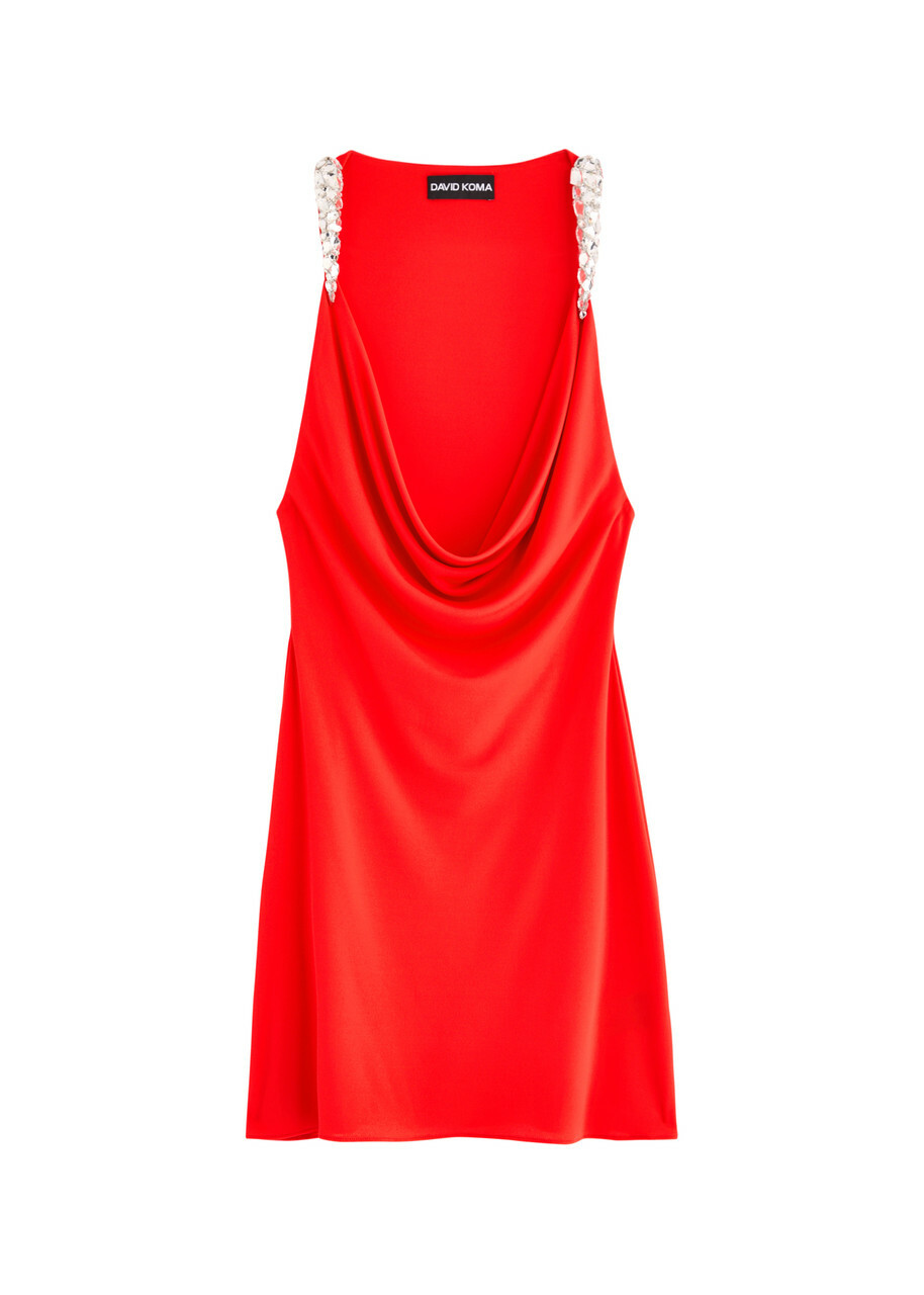david koma crystal embellished shirt dress David Koma One-shoulder Crystal-embellished Dress