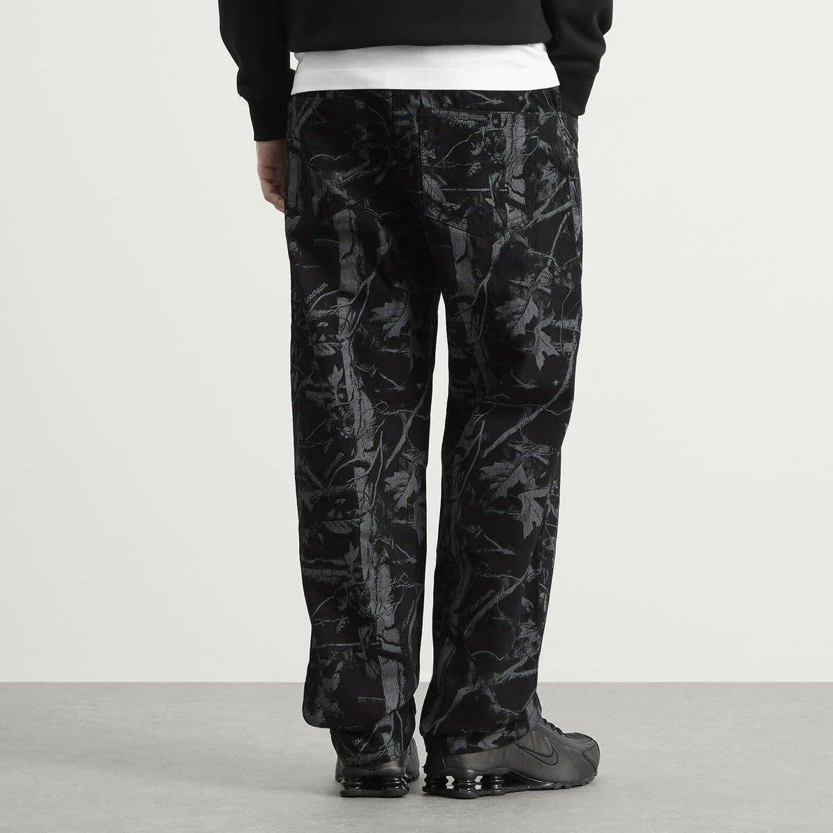 ICECREAM Men's Tree Camo Double Scoop Denim Pants in Black