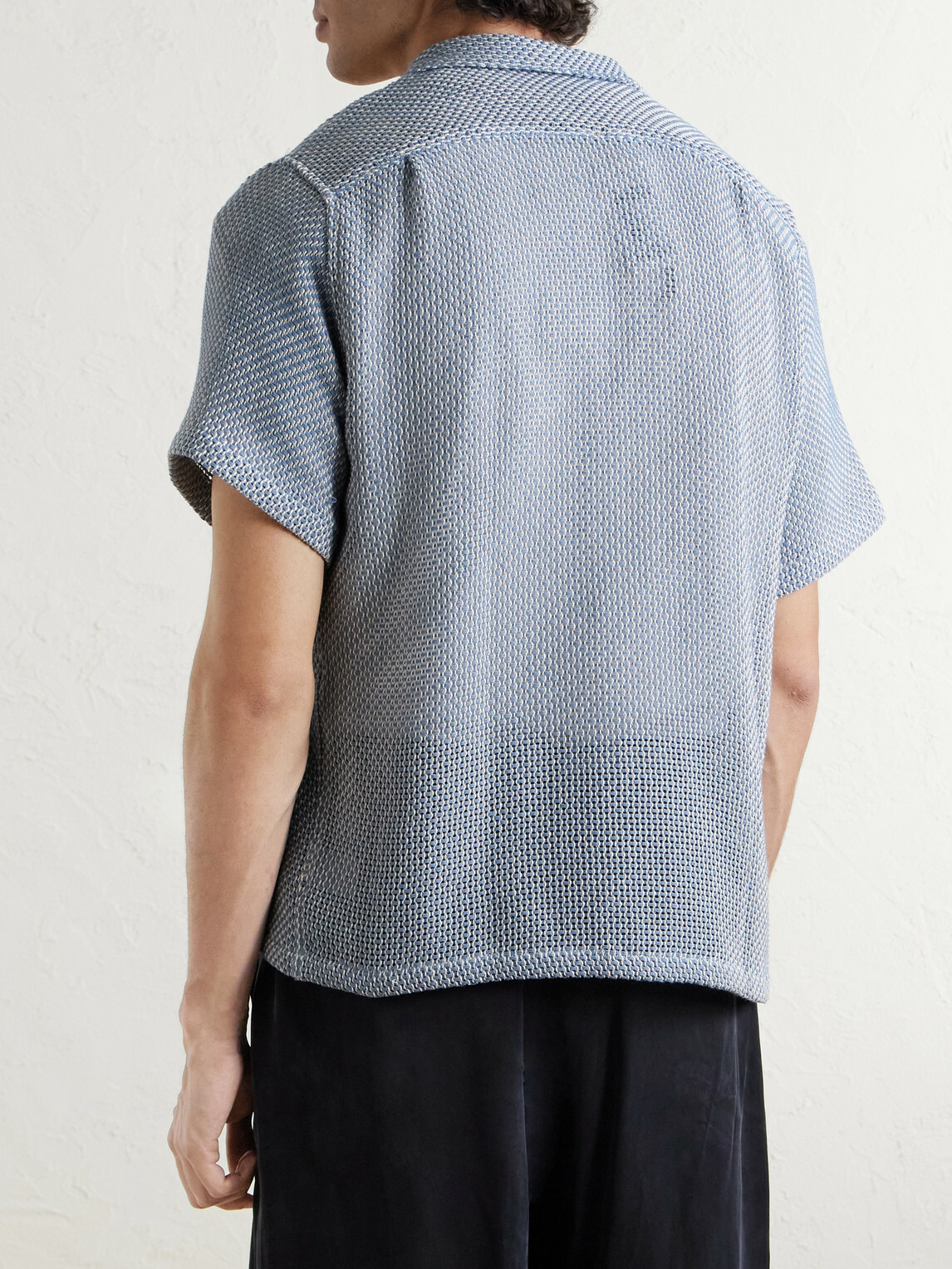 Portuguese Flannel - Agora Camp-Collar Cotton-Blend Shirt - Blue