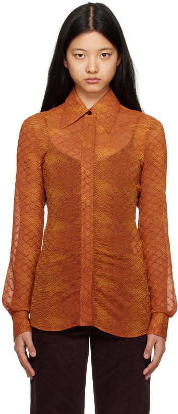 Photo: Victoria Beckham Orange Fitted Shirt