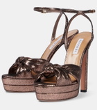 Aquazzura Cupid 130 glitter platform sandals