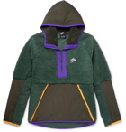 Nike - Sportswear Contrast-Tipped Nylon-Trimmed Fleece Hooded Half-Zip Jacket - Green