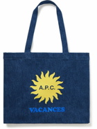 A.P.C. - Diane Vacances Logo-Print Denim Tote Bag