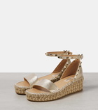 Valentino Garavani Rockstud metallic leather espadrille sandals