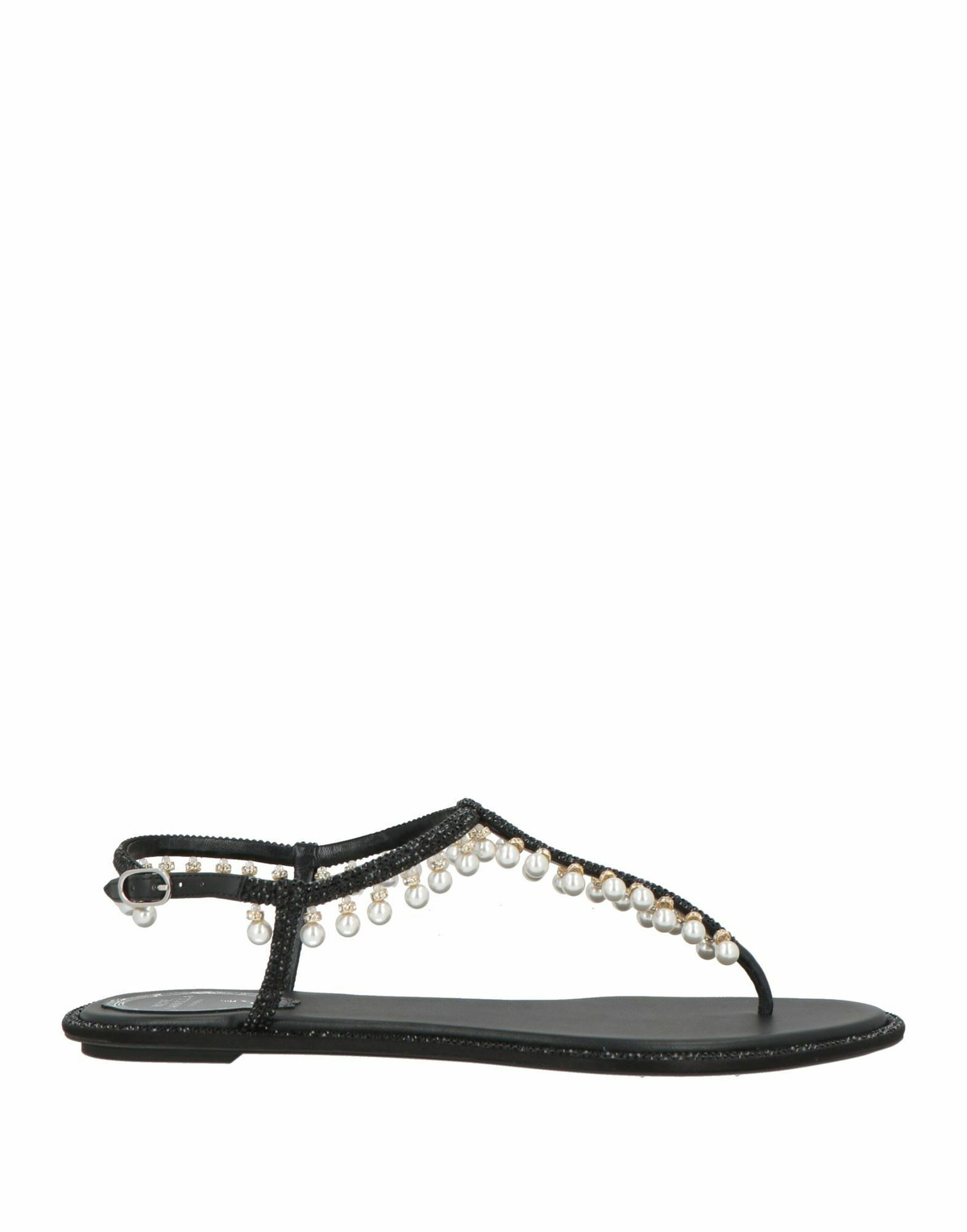 Rene' Caovilla Womens Thong sandal in Black