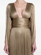 Maria Lucia Hohan Gold-Tone Alana Flared-Sleeve Gown