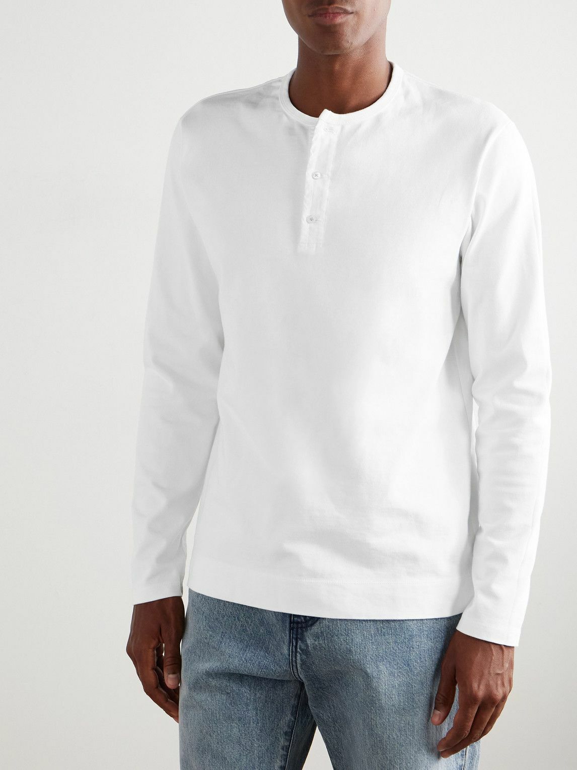 Massimo Alba - Manchester Cotton-Jersey Henley T-Shirt - White