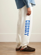 Cherry Los Angeles - Vanson Tapered Logo-Print Appliquéd Cotton-Jersey Sweatpants - White