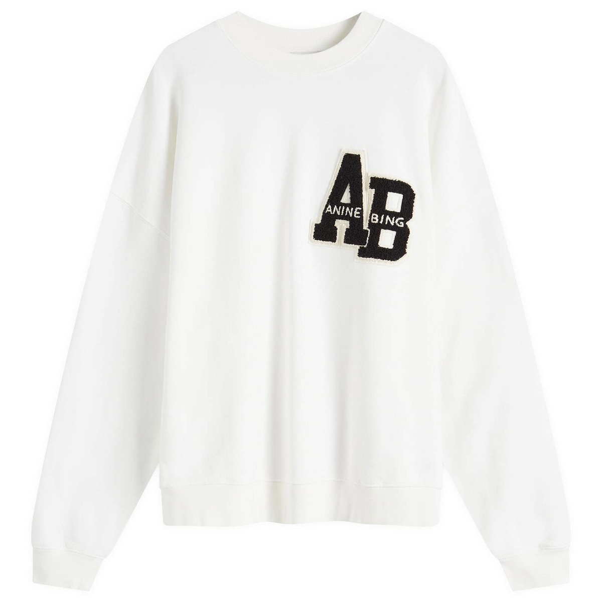 Anine Bing - Miles Oversized Letterman Sweatshirt in Washed Navy
