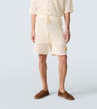 Commas Crochet floral-appliqué open-knit Bermuda shorts