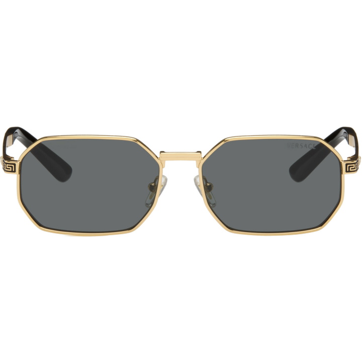 Photo: Versace Gold Greca Flow Sunglasses