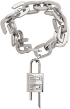 Givenchy Silver G Link Padlock Bracelet