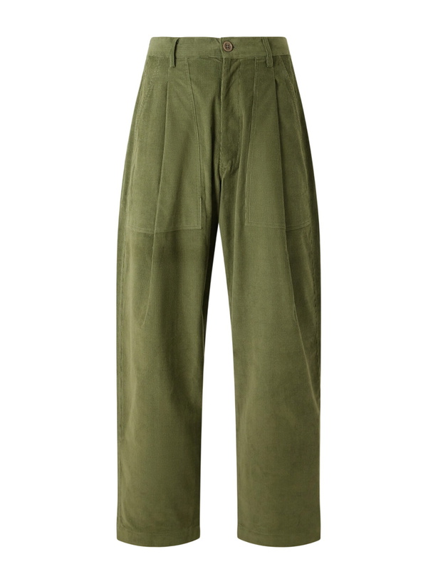 Photo: Kardo - Yuki Straight-Leg Cotton-Corduroy Trousers - Green