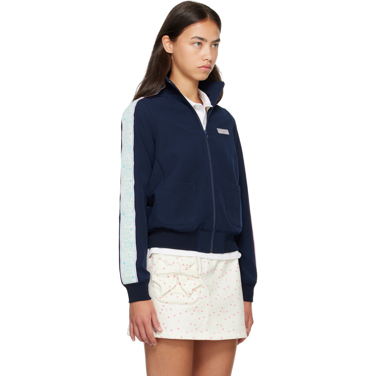 Sandy Liang Navy Lia Jacket