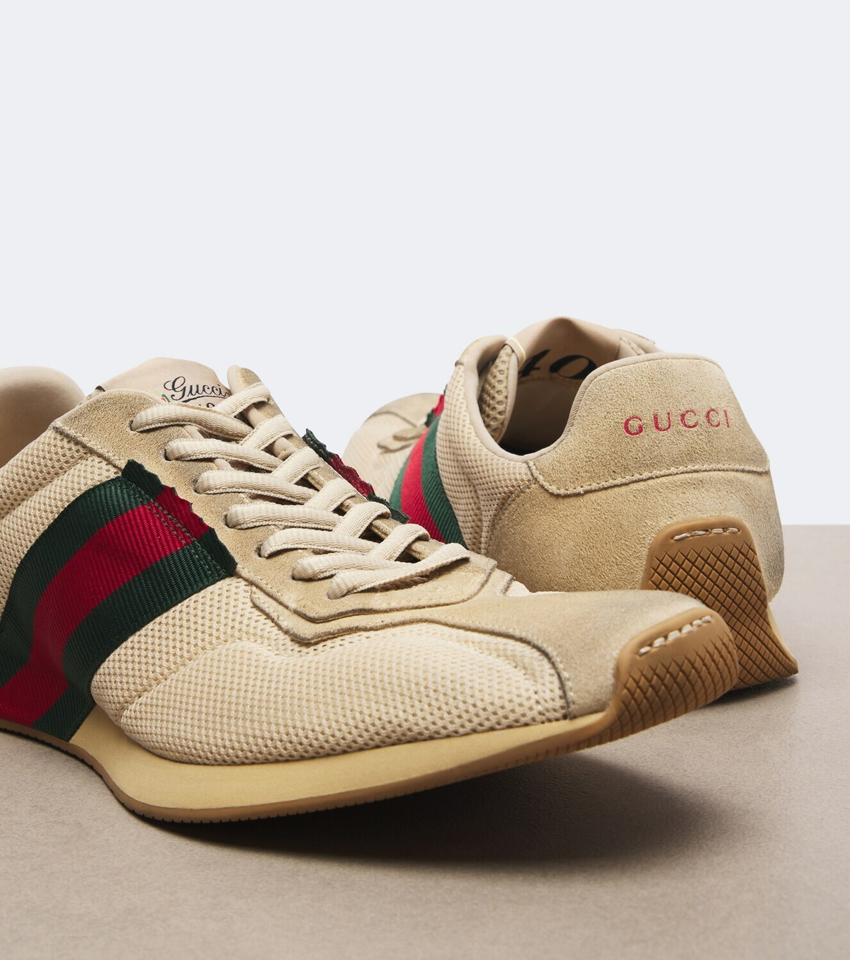 Gucci Gucci Tempo suede-trimmed sneakers
