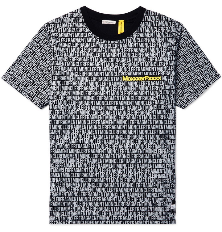 Photo: Moncler Genius - Moncler 7 Fragment Oversized Logo-Print Cotton-Jersey T-Shirt - Black