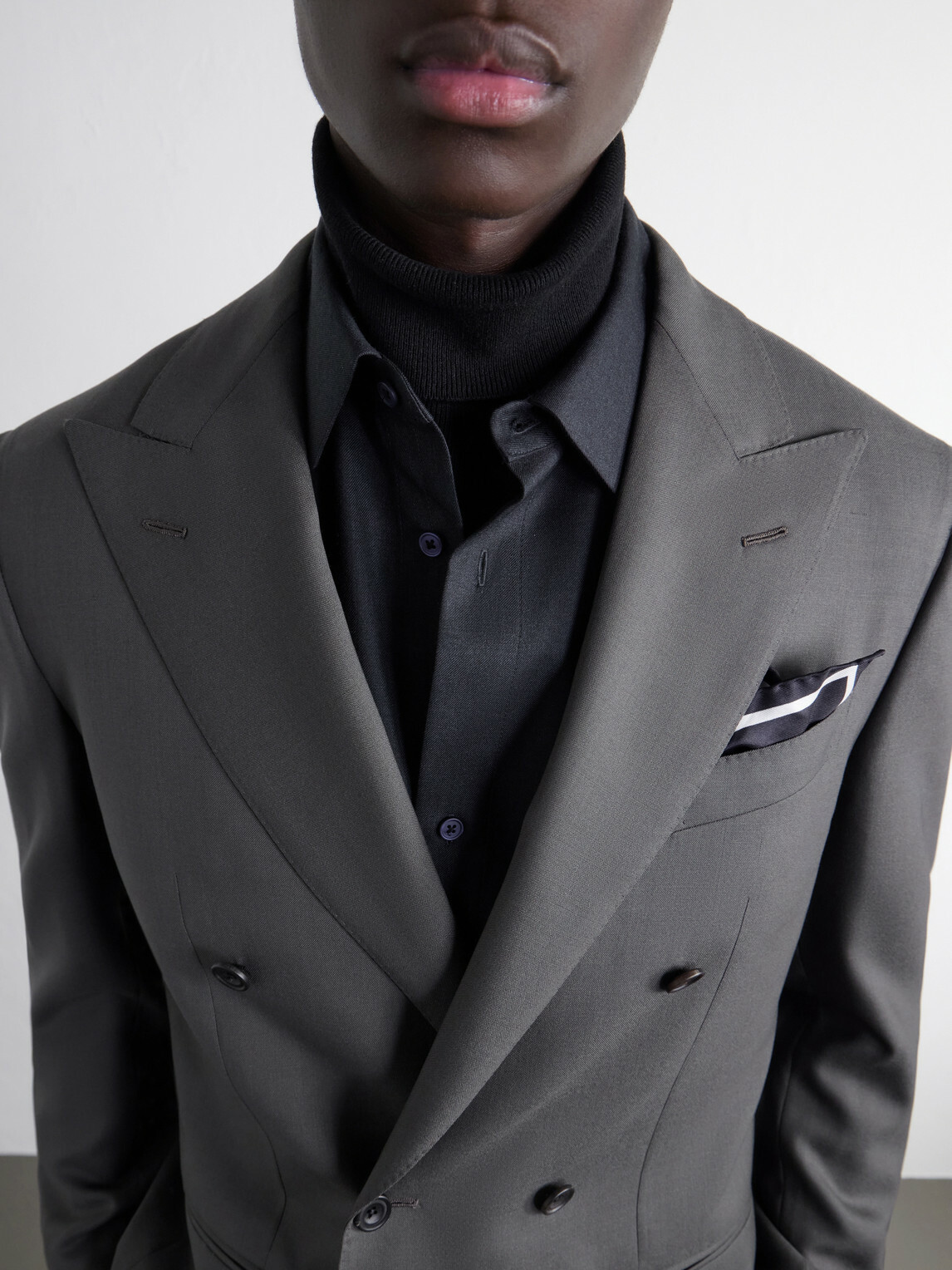 Thom Sweeney - Double-Breasted Wool-Twill Suit Jacket - Gray