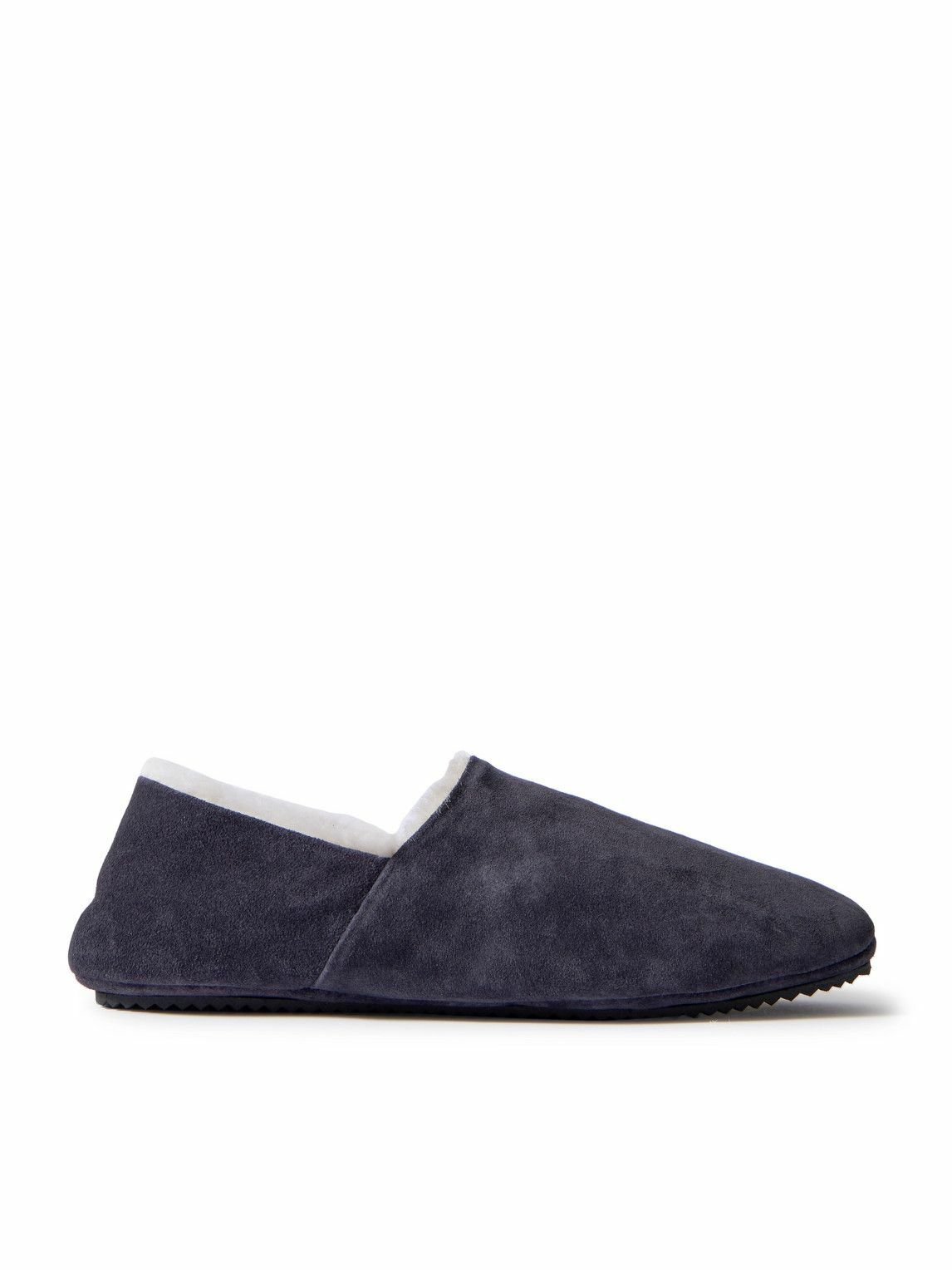 Mr P. - Plush-Lined Suede Slippers - Blue