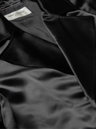 SAINT LAURENT - Belted Satin Trench Coat - Black