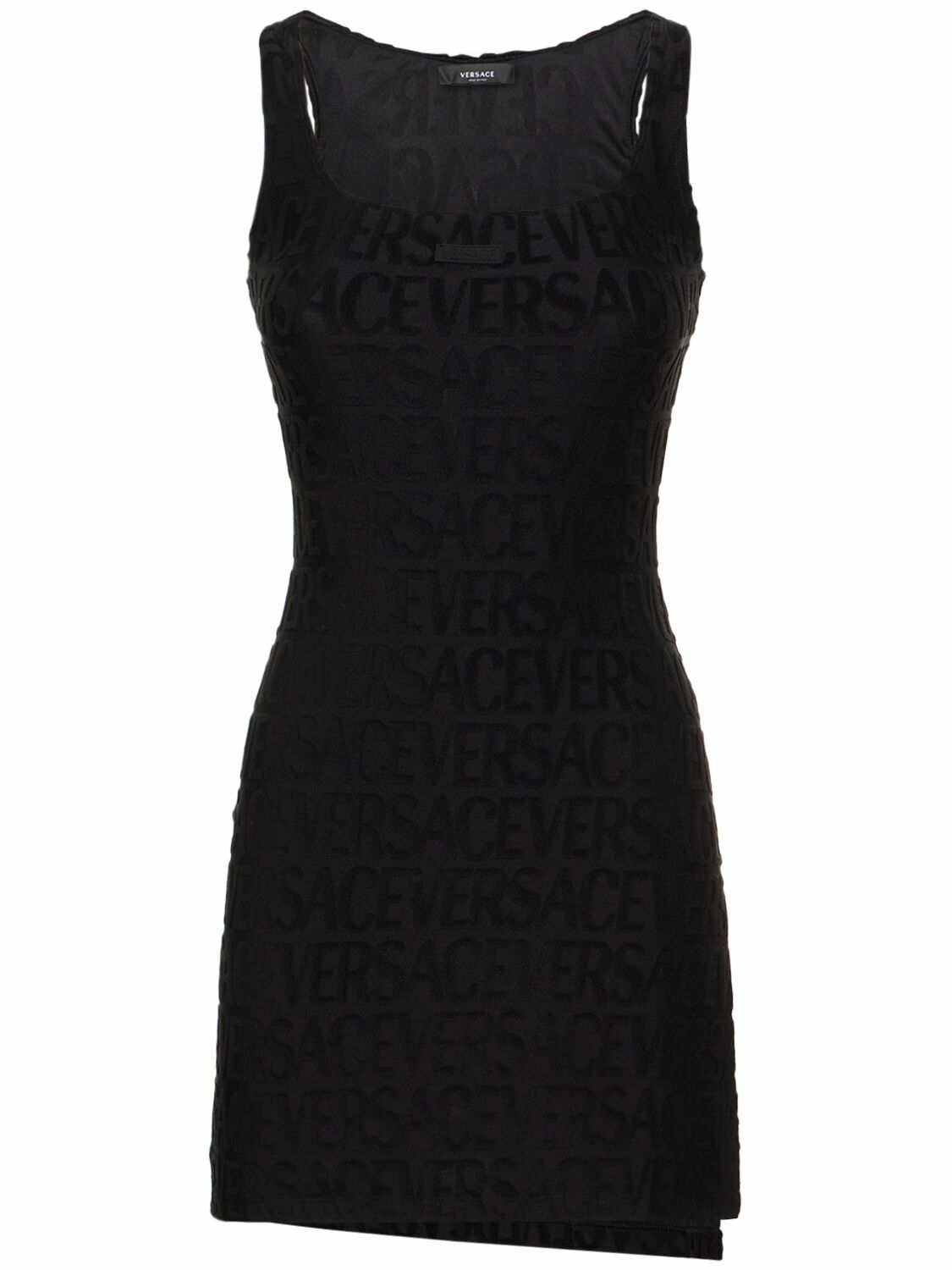 VERSACE - Terry Logo Jacquard Mini Dress Versace