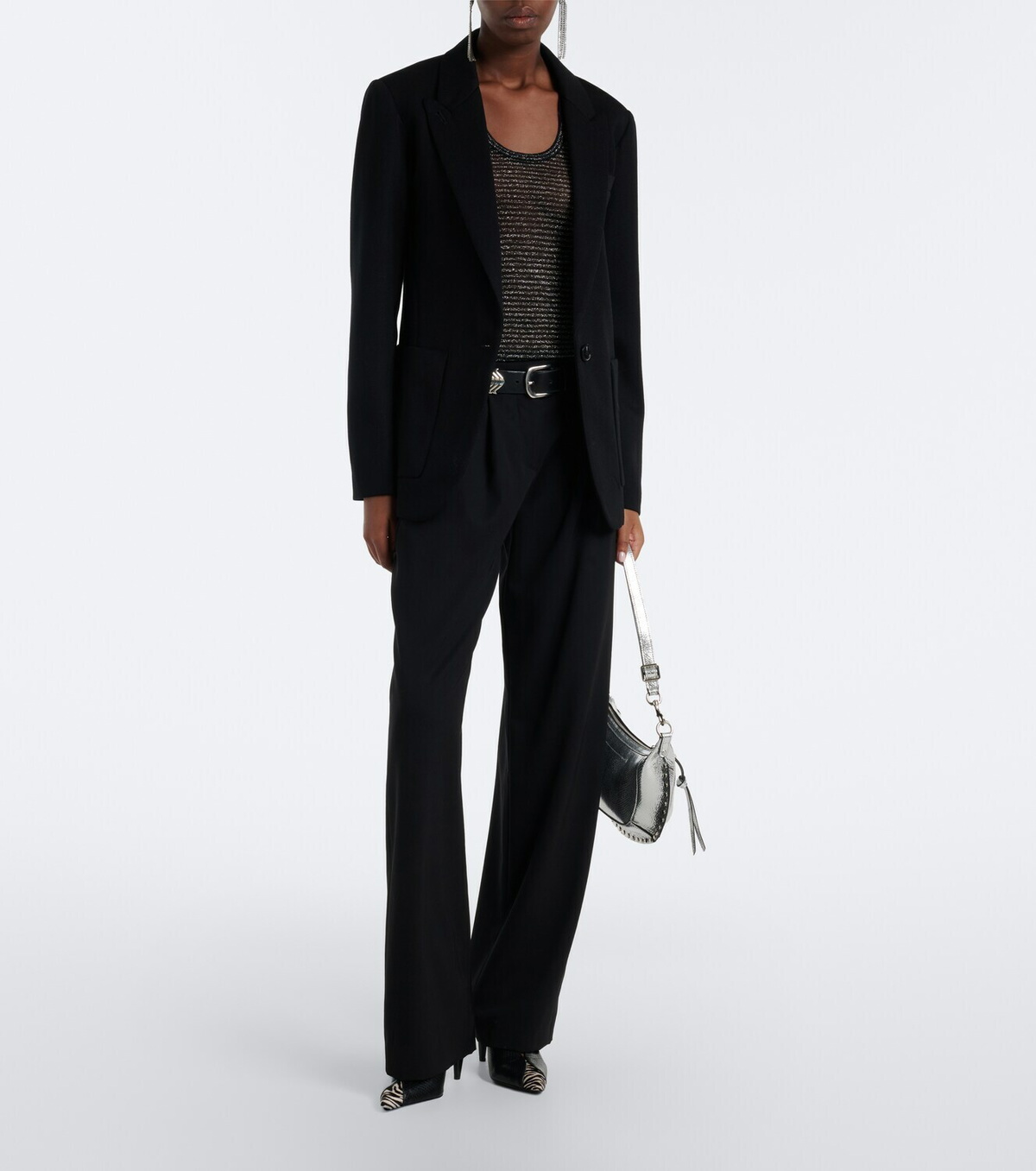 Isabel Marant Oskan Moon metallic leather shoulder bag