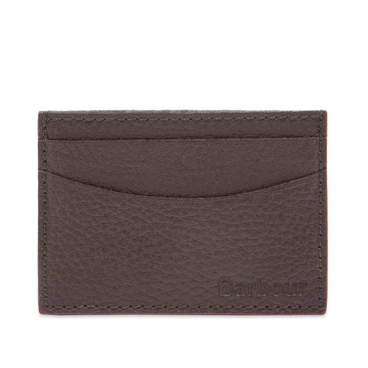 Photo: Barbour Men's Grain Leather Card Holder in Dark Brown