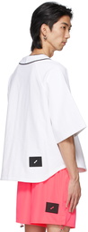 We11done White Terrycloth Baseball Short Sleeve Shirt