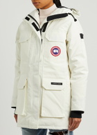 Canada Goose Women's Medium White Expedition Hooded Arctic-Tech Parka Coat Water-Resistant