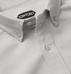 TOM FORD - Slim-Fit Button-Down Collar Cotton Oxford Shirt - Gray