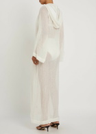 Lisa Marie Fernandez Hooded Linen-blend Beach Cover-up White
