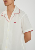 Bode Redbud Logo-embroidered Cotton-poplin Shirt White