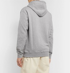 AMI - Logo-Appliquéd Loopback Cotton-Jersey Hoodie - Gray