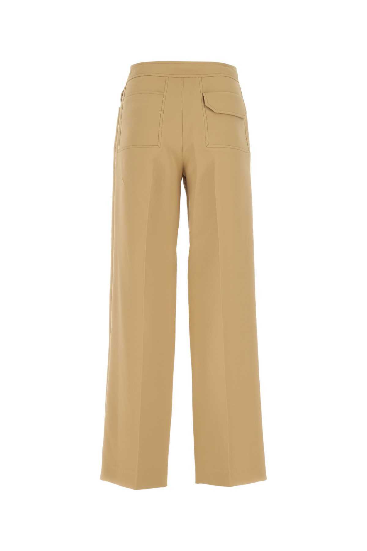 Low Classic Camel Polyester Wide-leg Pant