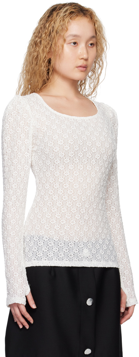 MINJUKIM White Puff Long Sleeve T-Shirt