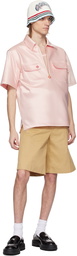 Casablanca Pink Satin Quarter Zip Shirt