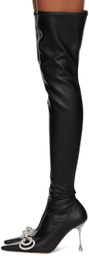 MACH & MACH Black Double Bow 100 Boots