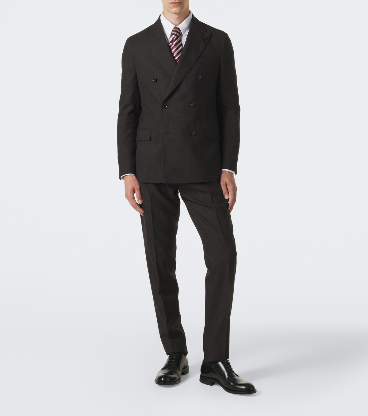 Lardini Checked double-breasted virgin wool suit