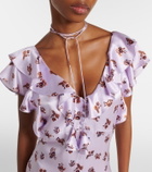 Dorothee Schumacher Shiny Daydream floral silk satin midi dress
